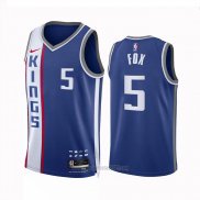 Camiseta Sacramento Kings De'Aaron Fox #5 Ciudad 2023 24 Azul