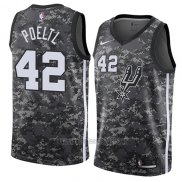 Camiseta San Antonio Spurs Jakob Poeltl #42 Ciudad 2018 Gris