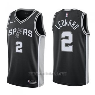 Camiseta San Antonio Spurs Kawhi Leonard #2 Icon 2017-18 Negro