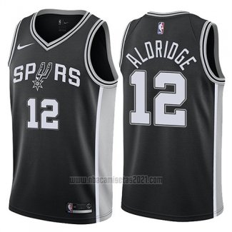 Camiseta San Antonio Spurs LaMarcus Aldridge #12 Icon 2017-18 Negro