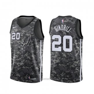 Camiseta San Antonio Spurs Manu Ginobili #20 Ciudad Camuflaje