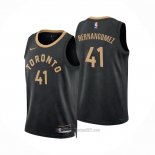 Camiseta Toronto Raptors Juancho Hernangomez #41 Ciudad 2022-23 Negro