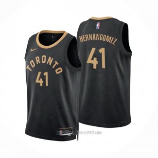 Camiseta Toronto Raptors Juancho Hernangomez #41 Ciudad 2022-23 Negro