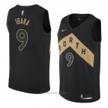 Camiseta Toronto Raptors Serge Ibaka #9 Ciudad 2018 Negro