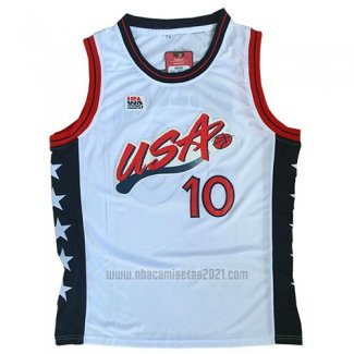 Camiseta USA 1996 Reggie Miller #10 Blanco