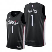 Camiseta Washington Wizards Austin Rivers #1 Ciudad Edition Negro