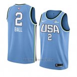 Camiseta 2019 Rising Star Lonzo Ball #2 World Azul