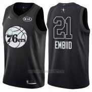 Camiseta All Star 2018 Philadelphia 76ers Jimmy Joel Embiid #21 Negro