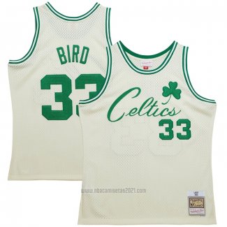 Camiseta Boston Celtics Larry Bird #33 Mitchell & Ness Chainstitch Crema