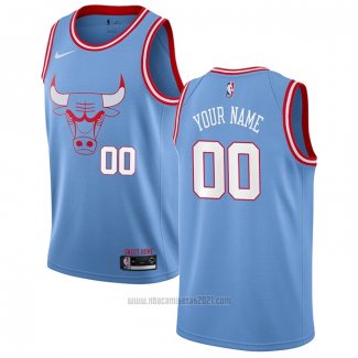 Camiseta Chicago Bulls Ciudad Personalizada Azul