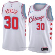 Camiseta Chicago Bulls Noah Vonleh #30 Ciudad 2018 Blanco