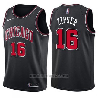 Camiseta Chicago Bulls Paul Zipser #16 Statement 2017-18 Negro