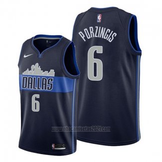 Camiseta Dallas Mavericks Kristaps Porzingis #6 Statement Azul