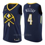 Camiseta Denver Nuggets Paul Millsap #4 Ciudad 2017-18 Azul