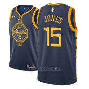 Camiseta Golden State Warriors Damian Jones #15 Ciudad 2018-19 Azul