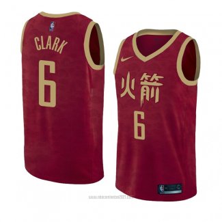 Camiseta Houston Rockets Gary Clark #6 Ciudad 2018-19 Rojo