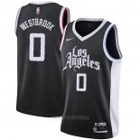 Camiseta Los Angeles Clippers Russell Westbrook #0 Ciudad Negro