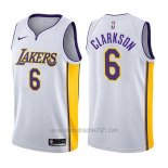 Camiseta Los Angeles Lakers Jordan Clarkson #6 Association 2017-18 Blanco