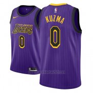 Camiseta Los Angeles Lakers Kyle Kuzma #0 Ciudad 2018 Violeta