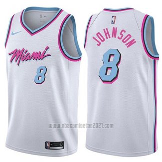 Camiseta Miami Heat Tyler Johnson #8 Ciudad 2017-18 Blanco