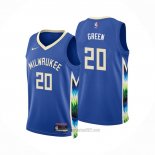 Camiseta Milwaukee Bucks A.J. Green #20 Ciudad 2022-23 Azul