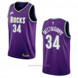 Camiseta Milwaukee Bucks Giannis Antetokounmpo #34 Classic 2022-23 Violeta