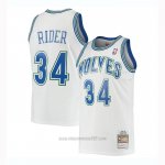 Camiseta Minnesota Timberwolves Isaiah Rider #34 Mitchell & Ness 1995-96 Blanco