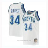 Camiseta Minnesota Timberwolves Isaiah Rider #34 Mitchell & Ness 1995-96 Blanco