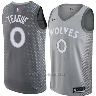 Camiseta Minnesota Timberwolves Jeff Teague #0 Ciudad 2018 Gris