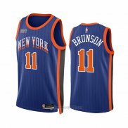 Camiseta New York Knicks Jalen Brunson #11 Ciudad 2023-24 Azul