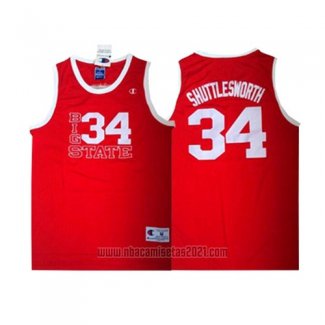 Camiseta Pelicula Big State Jesus Shuttlesworth #34 Rojo