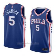 Camiseta Philadelphia 76ers Amir Johnson #5 Icon 2018 Azul