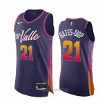 Camiseta Phoenix Suns Keita Bates-Diop #21 Ciudad Autentico 2023-24 Violeta