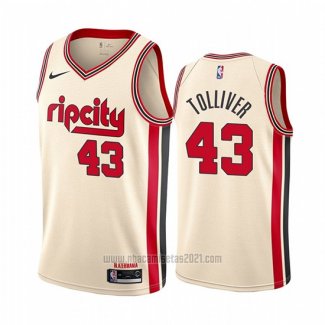 Camiseta Portland Trail Blazers Anthony Tolliver #43 Ciudad Crema