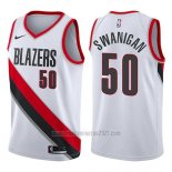 Camiseta Portland Trail Blazers Caleb Swanigan #50 Association 2017-18 Blanco