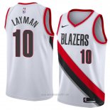 Camiseta Portland Trail Blazers Jake Layman #10 Association 2018 Blanco