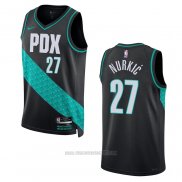 Camiseta Portland Trail Blazers Jusuf Nurkic #27 Ciudad 2022-23 Negro