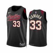 Camiseta Portland Trail Blazers Toumani Camara #33 Ciudad 2023-24 Negro