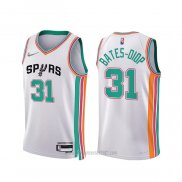 Camiseta San Antonio Spurs Keita Bates-Diop #31 Ciudad 2021-22 Blanco