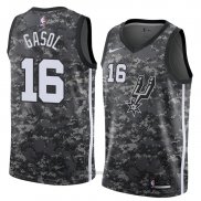 Camiseta San Antonio Spurs Pau Gasol #16 Ciudad 2018 Gris