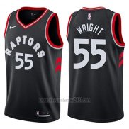 Camiseta Toronto Raptors Delon Wright #55 Statement 2017-18 Negro