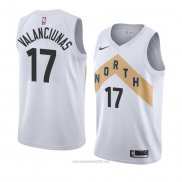 Camiseta Toronto Raptors Jonas Valanciunas #17 Ciudad 2018 Blanco