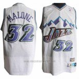 Camiseta Utah Jazz Karl Malone #32 Retro Blanco