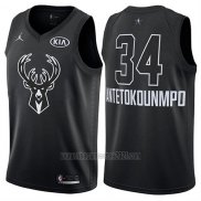 Camiseta All Star 2018 Milwaukee Bucks Giannis Antetokounmpo #34 Negro