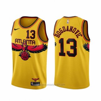 Camiseta Atlanta Hawks Bogdan Bogdanovic #13 Ciudad 2021-22 Amarillo