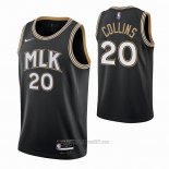 Camiseta Atlanta Hawks John Collins #20 Ciudad 2020-21 Negro