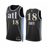 Camiseta Atlanta Hawks Mouhamed Gueye #18 Ciudad 2023-24 Negro