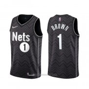 Camiseta Brooklyn Nets Bruce Brown #1 Earned 2020-21 Negro