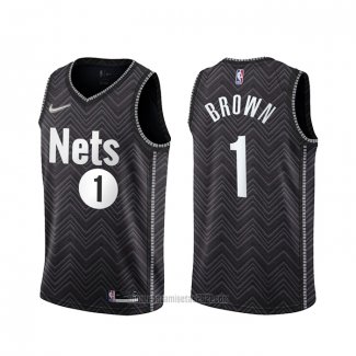 Camiseta Brooklyn Nets Bruce Brown #1 Earned 2020-21 Negro