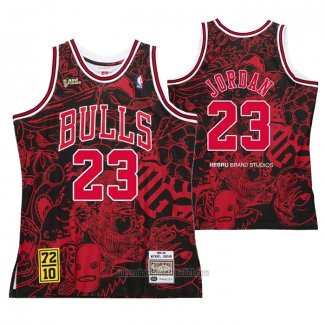 Camiseta Chicago Bulls Michael Jordan #23 Mitchell & Ness Hebru Brantley Negro